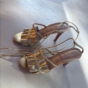 Ulla Johnson Gold Metallic High-Heeled Sandals